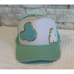 Boutique Mint Trucker Hat Mouse Ears Castle Patch Cute Theme Park Adjustable